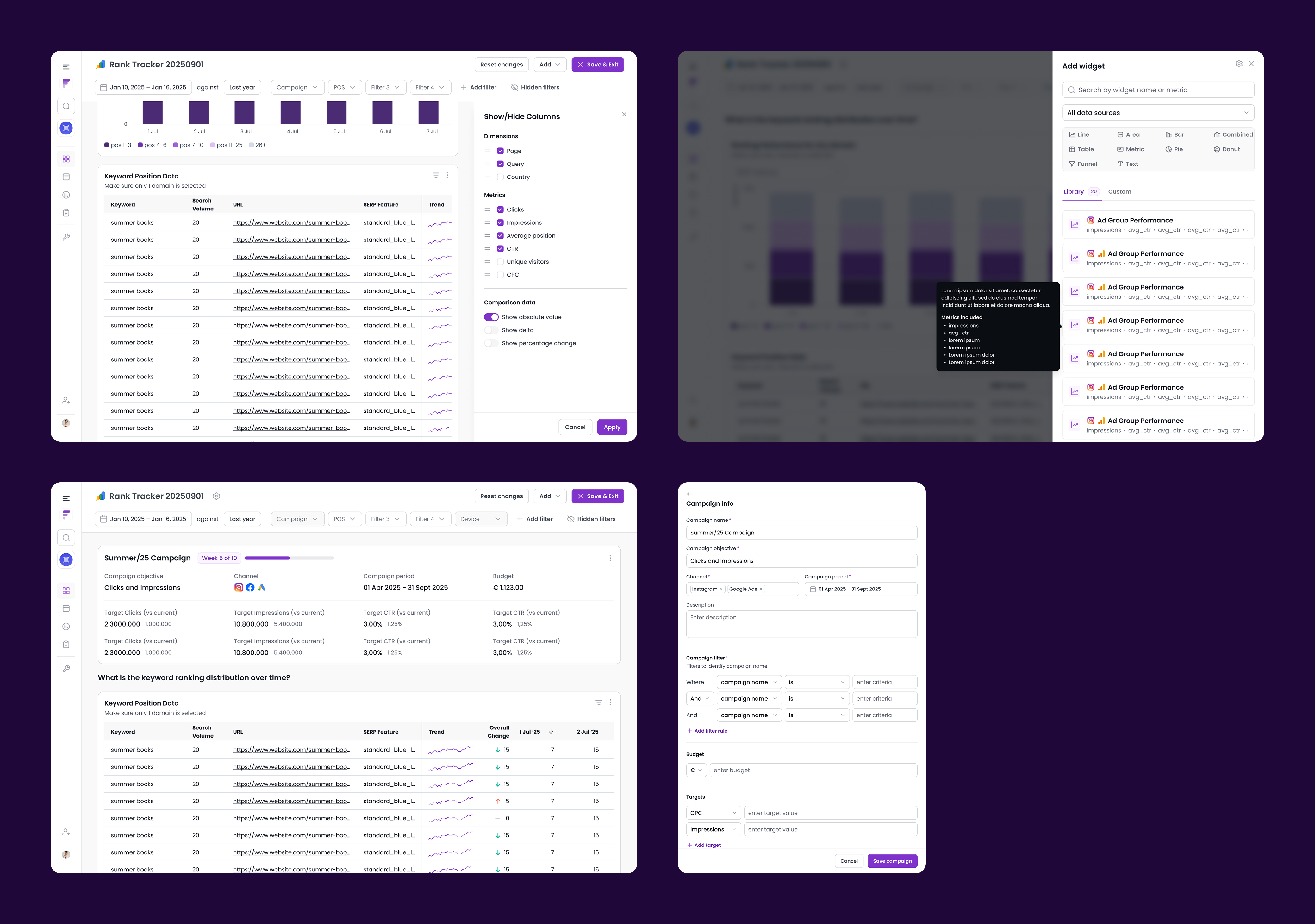 Dashboards Edit mode
