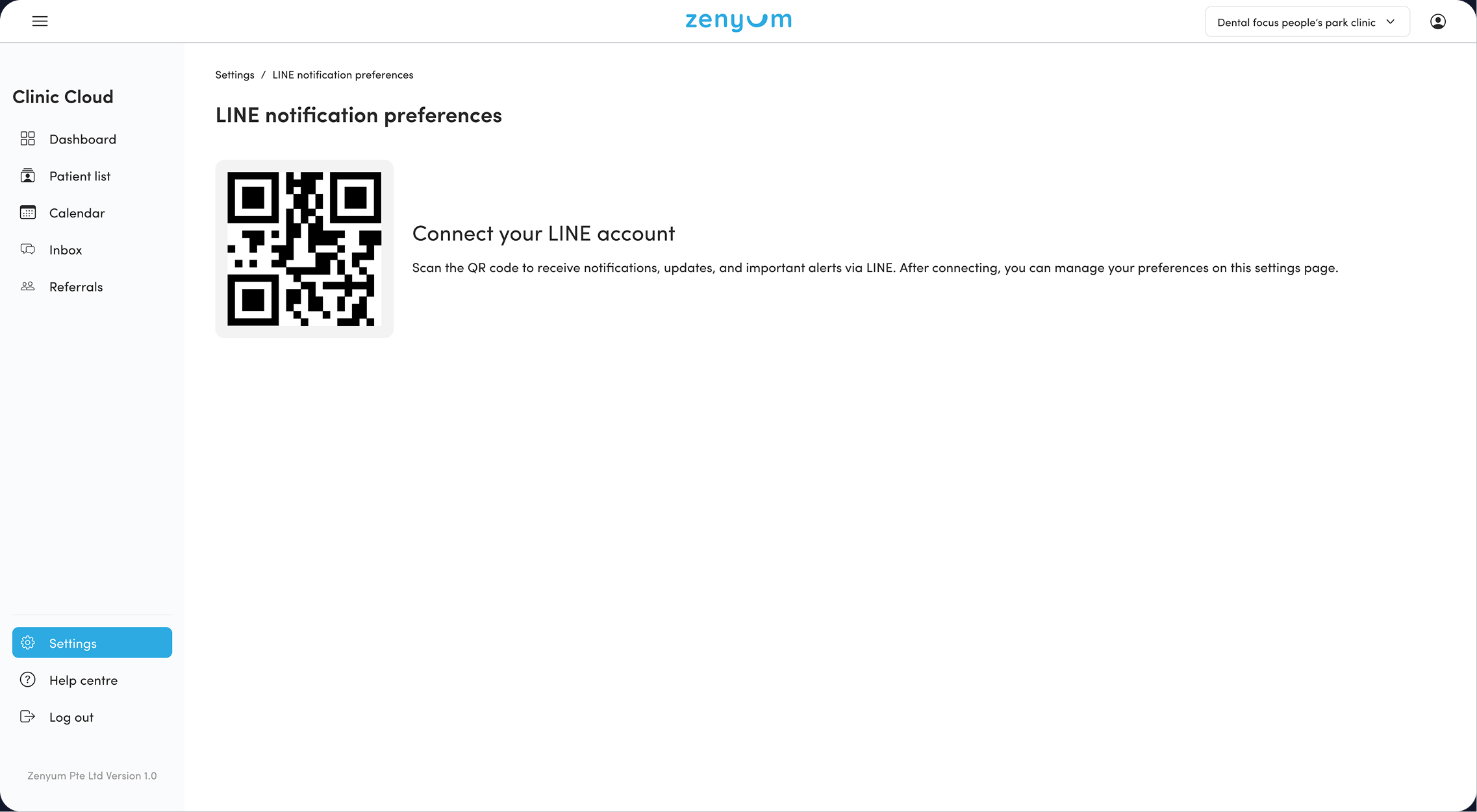 LINE notification interface